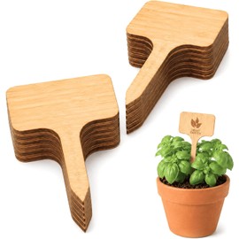 Smart Garden Tags de bambú Identificador para Plantas 6x10 cm Incluye 20 Piezas Ideal para macetas, Jardines, huertos urbanos
