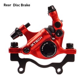 CNC MTB Hydraulic Disc Brake Set，Bike Disc Brake Sets Front and Rear Line Pulling Hydraulic Disc Brake，Red.