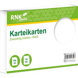 RNK 114750 Index Cards A5 White (Pack of 100)