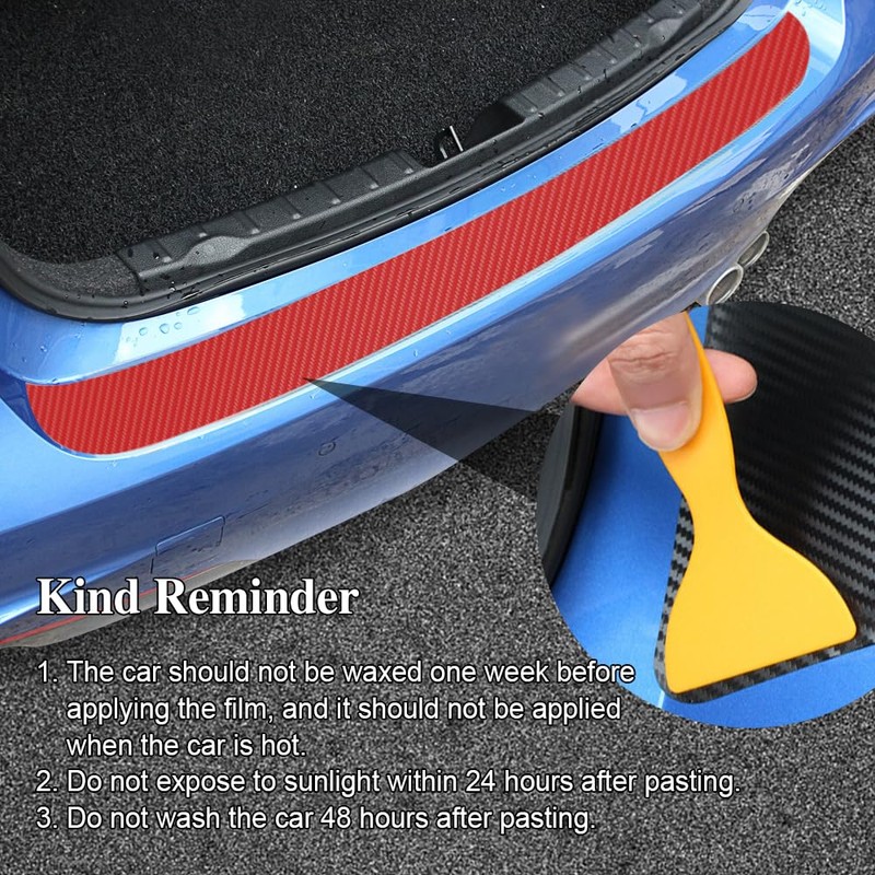 Anti-Scratch Car Door Protector, Carbon Fiber Bumper Guard with Tools,