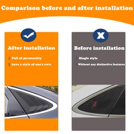 AULESSE Rear Side Window Louvers Compatible with Sonata 2020 2021 2022 2023 2024 Sport Decoration Accessories Air Vent Scoop Louver Window Scoop Louver Cover Glossy Black