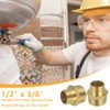 Flintronic 4PCS Brass Tap Valve Connector, G3/8 Inch Brass Double