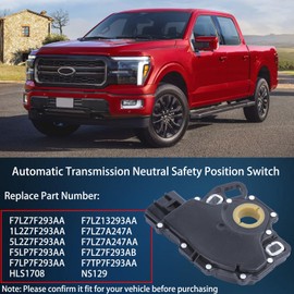 F7LZ7F293AA Transmission Neutral Safety Switch Compatible with Ford F150 F250 E150 E250 E350 E450 Ranger Explorer Expedition Mustang Mazda Lincoln Replace# 5L2Z7F293AA, F5LP7F293AA