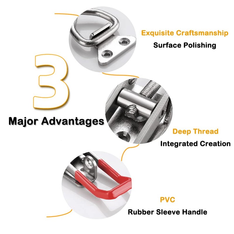 Toggle Latch Clamp 4003 with Lock Hole, 304 Stainless Steel