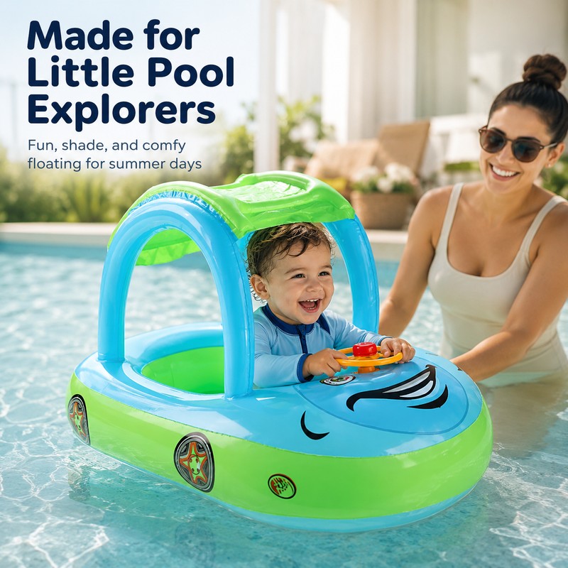 Car-Shaped Toddler Pool Float for Kids – Inflatable Swim Boat