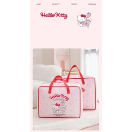 Kitty Quilt Blanket Storage Bag|Blanket Organizer|Comforter Storage for Clothes, Quilts, Bedding|Linen Bag Storage with Visible Front Panel, Strong Handles & 2-Way Zipper (M(20.5x9.5x16.5) in)