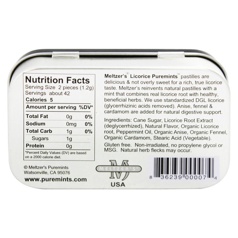 Meltzer's Puremints Licorice -- 1.76 oz