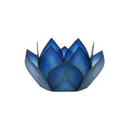 Om Gallery Mini Paradise Lotus Tealight Holder, Dark Blue