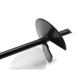 Ashman Ground Anchor with 50 Feet of Galvanized Wire with Clamps – Ideal for Securing Animals, Tents, Canopies, Sheds, Car Ports, Swing Sets; Powder-Coated Solid Steel Auger – Pack of 4