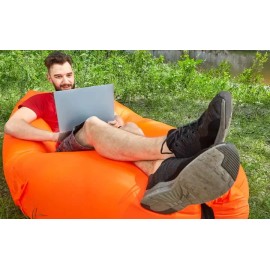 Wild Alaska Orange Wild Alaska Inflatable Thick Quality Nylon Lounger Couch Pouch Air Sofa