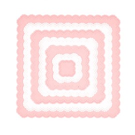 Lace Embossing Square Metal Cutting Dies for Card Making DIY Scrapbooking Nesting Basic Frame Die Cuts for DIY Crafts Paper Crafting Handmade Crafts Arts Supplies Large Size 20 X 20 cm / 7.87" x 7.87"