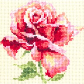 Magic Needle 150-001 ZW Beautiful Rose Counted Cross Stitch Kit Zweigart Edition Cotton Multi-Colour 11 x 11 cm