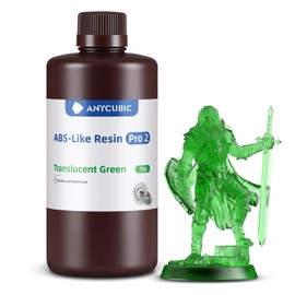 ANYCUBIC 3D Printer Resin, ABS-Like Resin Pro 2 with Enhanced Strength and Toughness, Performance far Superior to ABS-Like Resin, Low Odor, Wide Compatible for All Resin 3D Printer (Clear Green, 1kg)