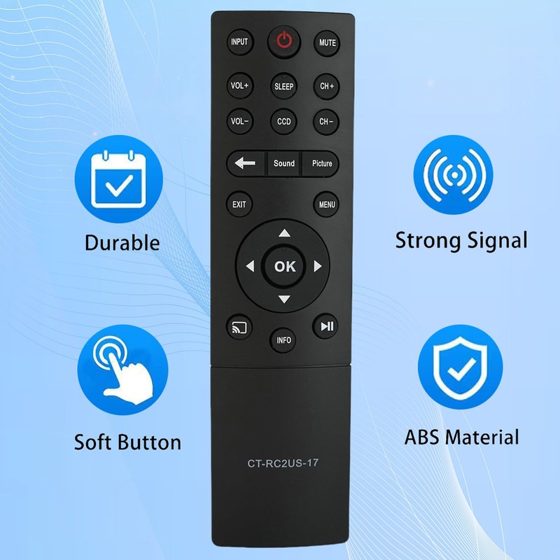Replacement Remote Control Compatible for Toshiba 32L221U, 43L621U, 49L621U LCD