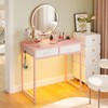 Pinmoco Small Desk with 2 Fabric Storage Drawers, Vanity Desk
