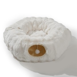 LUUPET 2 in 1 Luxury cat Tunnel with cat Bed for Small Medium Large Cats.