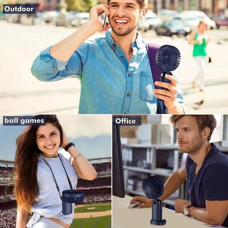 Mini Ventilador Portátil De Mano Recargable Por Usb,con Base