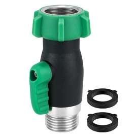 304 Stainless Steel Garden Hose Shut-Off Valve, Heavy Duty 1-Way No Restricted-Flow Water Hose Shut Off Valve, 3/4'' Full Flow Garden Hose Ball Valve with 360 Degree Rotatable Swivel Joint