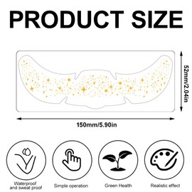 8 Stück Glitzer Gesicht Sommersprossen Tattoo, Glänzendes Goldfolien Gesichtsmake-up, Festival Freckles, Henna Freckles Tattoo Folie