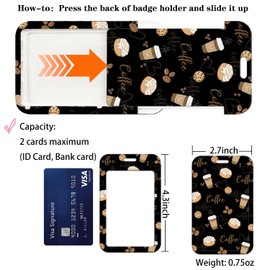 Coffee Lanyard for ID Badge Holder, Sweety Kanelbullar Keychain Lanyard for Keys Name Tag for Office Staff Teachers Employees