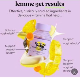Lemme Purr Vaginal Probiotic Gummies for Women- Balanced pH Healthy Odor - 60 CT