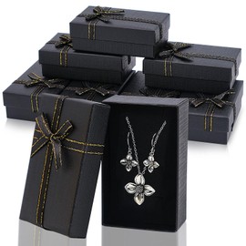 Fahibin 24pcs Kraft Jewellery Boxes with Bow-knot,Rectangular Jewelry Display Box, Ring Present Box for Necklaces for Packaging Earrings, Necklaces, Rings 8cm*5cm*2.8cm