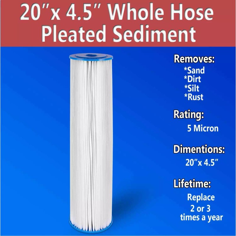 Ronaqua 4 Big Blue Pleated Washable (5 Micron) Sediment Filters