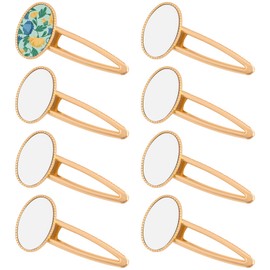 Framendino, 8 Pack Sublimation Hair Clip Oval Blanks Metal Hair Barrettes for DIY Hair Accessories Making