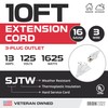 Iron Forge Cable 10ft White Outdoor Extension Cord with 3