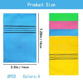 8Pcs Colorful Korean Exfoliating Gloves Comfortable Dual-Sided Exfoliating Glove Removing Skin Callus Shower Spa Scrub Mitt for Shower Scrub Mitt Bath Accessories