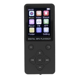 16 GB MP3 Player with Bluetooth, HiFi Sound, 1.8 Inch Screen, Portable Music Player with Headphones, Noise Reduction, MP3 Music Player, Expands up to 128 GB (Black)