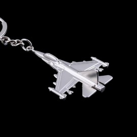 ODETOJOY Fighter Jet Aeroplane Jet Tornado Keyring Line Made of Stainless Steel, Chrome-Plated - Silver, silver