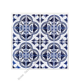 Tool Bench Hardware 3D Blue White Floral Peel Stick Vinyl Wall Tile Backsplash Lightweight 12"