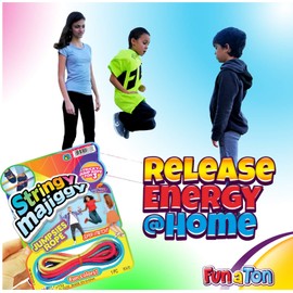 2CHILL Chinese Jump Rope (8 Packs) Elastic Skipping Rope Game for Kids & Adults | Colorful Stretchy Jump Rope for Kids, Girls and Boys. Party Favor. Physical Education Equipment.733-8s