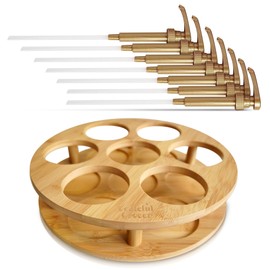 Grateful Grocer Coffee Syrup Organizer - Rotating Coffee Syrup Rack, Lazy Susan Organizer & Syrup Bottle Rack Storage - Holds 7 Bottles, Compatible with Starbucks Syrup & Torani Syrup (with Pumps)