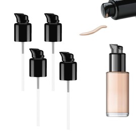 Replacement Pumps for Foundation - 4 Pack Cosmetic Foundation Pump Heads, Plastic Pumps Compatible with Foundation, Ideal for Makeup, Travel and Daily Use