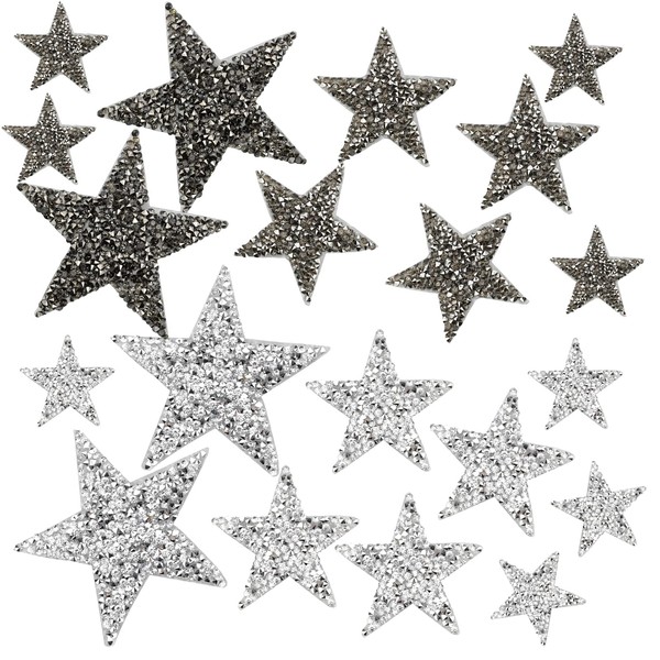 Hyakoz Pack of 20 iron-on transfers, rhinestone appliqué, iron-on patches,