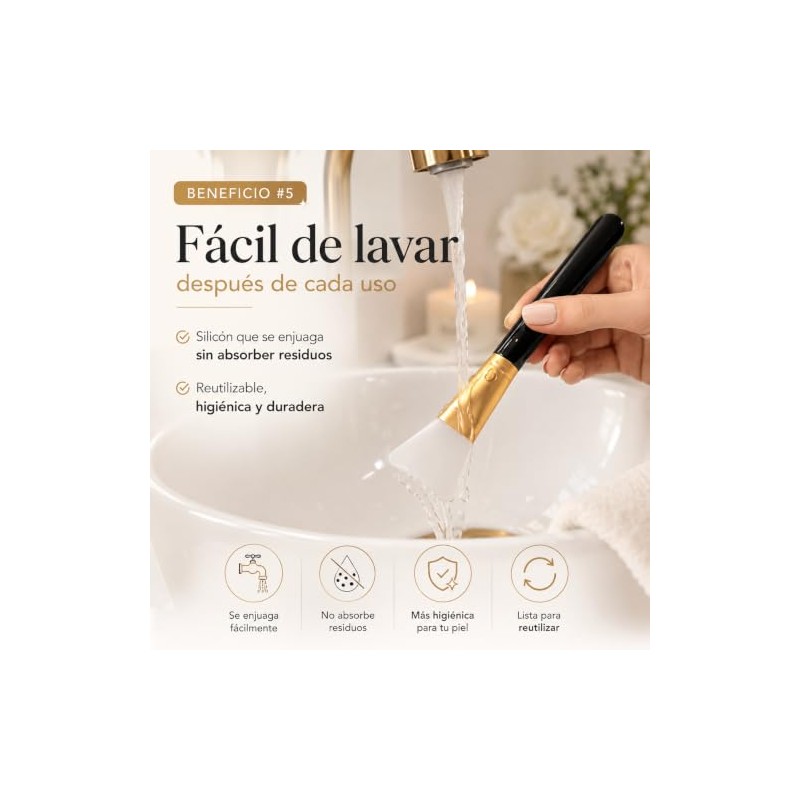 Brochas Silicón Mascarillas Faciales Tipo Espatula Suave Precisa Reutilizable Aplica