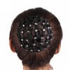 6Pcs Rhinestone Bun Cover Crochet Snood Hair Net Handmade Knit