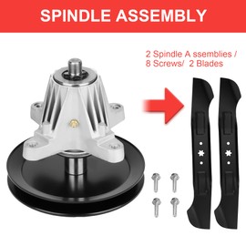 Magorfas 46" Lawn Mower Deck Rebuild Kit Include 618-06977 918-06977 Spindle, for Cub Cadet LT46 LX46 MTD T225 T240 T2800 T3100 T8200 T8600, with 2 Blades 742-04244 742-04290 942-04244 942-04290