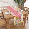 Linen Pink and White Buffalo Check Plaid Easter Table Runner