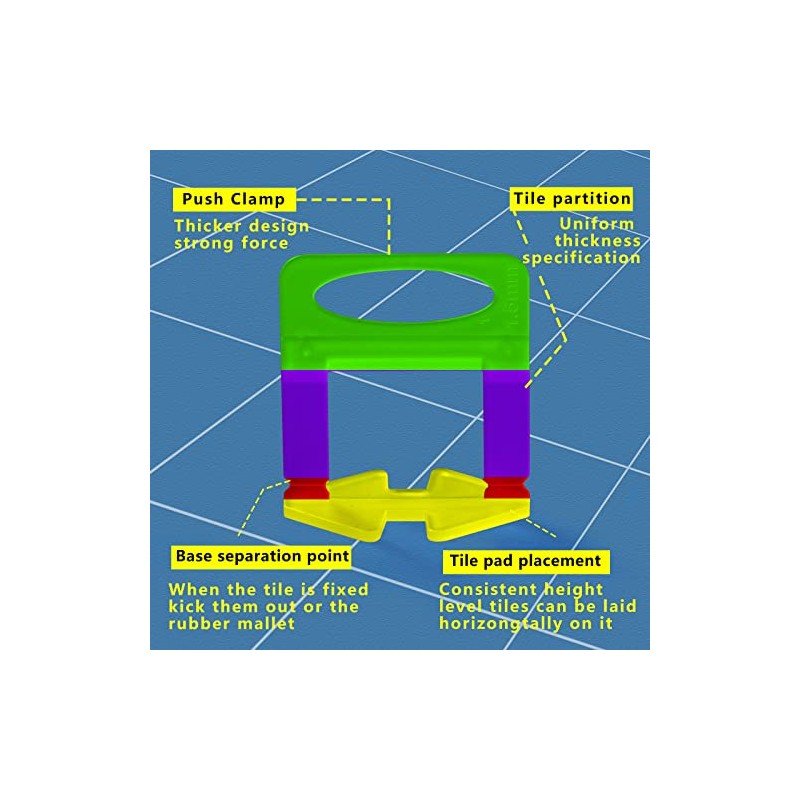 Tile Leveling System 1/16" Spacers Tile Leveler Clips DIY Tile