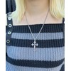 Wigo Figments Women's Big Cross Necklace, Accessory, Silver Access, Gift,