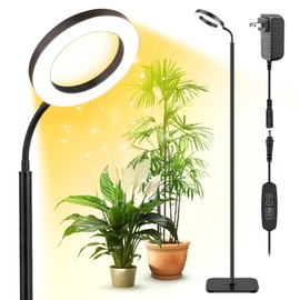 Vsoke Plant Grow Light, 20W Growing Lights for Indoor Plants Full Spectrum, LED Floor Lamp with Height Adjustable Stand, Auto Timer 3/9/12H,10 Dimmable Brightness for Small Large Tall Plants Growth