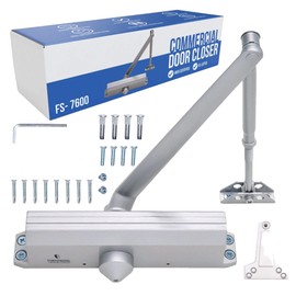 FORTSTRONG Commercial Door Closer Heavy Duty (Silver) - Automatic Door Closer - UL Listed Grade 1 ADA Hydraulic Door Closers Commercial Certified - FS-7600