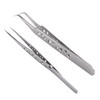 Healeved 2pcs Static Nail Tweezers Non-magnetic Eyebrow Clip and Nail