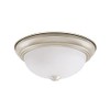 Aspen Creative 63022-1, 1-Light Flush Mount in Brushed Nickel Finish w/ White Alabaster Glass, 11" Diameter, E26 Socket/100 Watts, 1 Pack