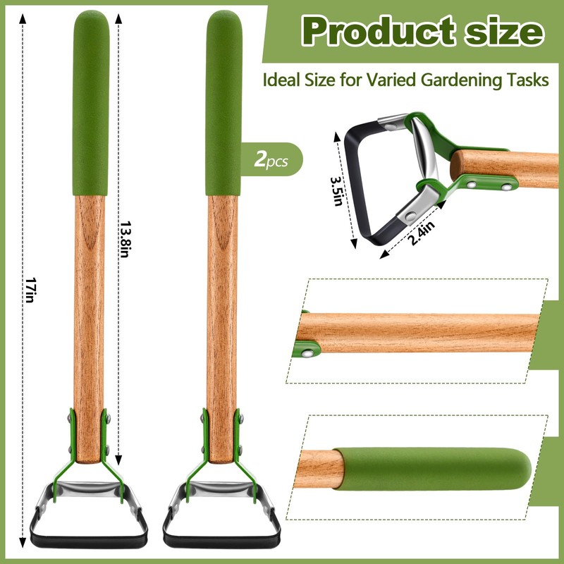 Leriton 2 Pcs Mini Garden Hula Hoes for Weeding 17
