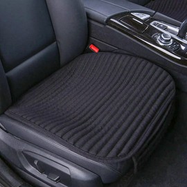 Suninbox Car Seat Covers,2 Pack Car Seat Pads Cushions,Universal Bottom Car Seat Covers,Driver Car Seat Protector Buckwheat Hulls Anti-Skid Four Seasons General(2PC Black Front Seat)