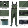 TIDEWE Bootfoot Chest Wader, 2-Ply Nylon/PVC Waterproof Fishing & Hunting